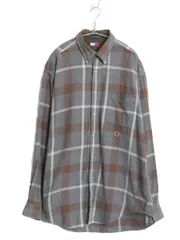 【お得なクーポン配布中!】 90s トミーヒルフィガー チェック フランネル ボタンダウン シャツ メンズ L オールド ネルシャツ 長袖シャツ ライトウェイト マルチカラー