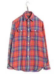 【お得なクーポン配布中!】 ポロ ラルフローレン チェック 長袖 フランネル シャツ メンズ S 長袖シャツ ネルシャツ 2レイヤー コットン ガーゼ マルチカラー シンプル