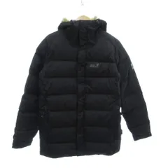 ジャックウルフスキン Jack Wolfskin ダウンジャケット M ロゴ刺繍 ナイロン ジップアップ 黒 ブラック /NU ■GY12