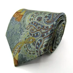 キミジマ ブランド ネクタイ ペイズリー柄 シルク 日本製 PO メンズ ブルー KIMIJIMA 【中古】