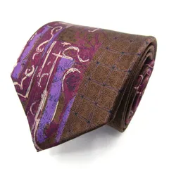 キミジマ ブランド ネクタイ 総柄 シルク 日本製 PO メンズ ブラウン KIMIJIMA 【中古】