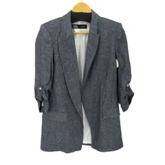 ザラ ZARA LINEN BLEND BLAZER WITH ROLLED-UP SLEEVES レディース import：XS 