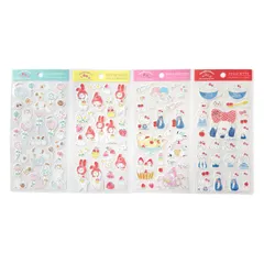 アクティブコーポレーション トコロコムギ×サンリオコラボ コットンシール 4枚セット ハローキティ シナモロール マイメロディ キキララ ポムポムプリン ポチャッコ