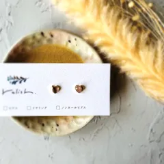 ハート ストロベリークォーツ 金継ぎ ピアス ノンホールピアス イヤリング 天然石 ゴールド 金 ピンク 小ぶり 小さい 極小 シンプル ギフト プレゼント 誕生日 贈り物 クリスマス 母の日