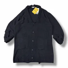 参考上代104500円 未使用 Yohji Yamamoto POUR HOMME 7G3P HALF CARDIGAN CRUSHED LONG CARDIGAN 針抜きロングカーディガン ヨウジヤマモト HL-K82-194 ネイビー 3 （10644M）のサムネイル