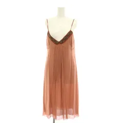 パトリツィアペペ PATRIZIA PEPE キャミソール ワンピース ひざ丈 絹 シルク 42 サーモンピンク Vネック ビジュー /YMのサムネイル