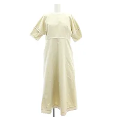 アニュアンス anuans コットンパフスリーブワンピース ロング丈 マキシ丈 半袖 バックファスナー S ベージュ /YQ ■OS