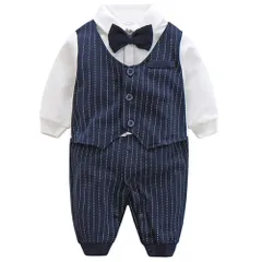 【在庫セール】ベビーフォーマル 赤ちゃん セレモニー ロンパース 男の子 結婚式服 お食い初め お宮参り