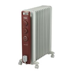 De'Longhi (デロンギ) オイルヒーター ヴェルティカルド RHJ21F1015-BR 電気ヒーター ゼロ風暖房 静音 乾燥しにくい 表面温度約80℃ 燃料補充不要 安全プラグ [10-13畳] [ホワイト×ブラウン] デロンギファミ 4dc5282e