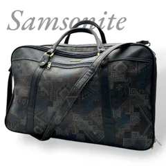 【B4704】 Samsonite サムソナイト ボストンバッグ 2way PVC ショルダーストラップ 幾何学模様 総柄 メンズ 大容量