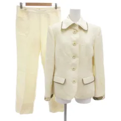 レオナール LEONARD ファッション FASHION ツイード セットアップ シャツジャケット パンツ 総裏地 ノーベント 総柄 11AR 67 白 ホワイト /GV ■GY61のサムネイル