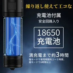 【PSE認証済】超高輝度LED懐中電灯 800ルーメン USB充電式＆乾電池対応 5モード切替 最長200m照射 フォーカス機能搭載 コンパクト 防災・アウトドア・キャンプに最適 ハンドライト 停電対策 地震対策