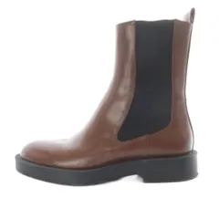 ザラ ZARA ブーツ サイドゴア レザー 37 茶色