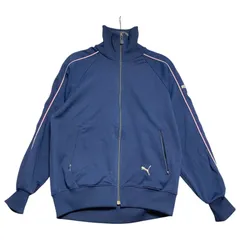 PUMA プーマ 日本製 ワンポイントロゴ 刺繍 トラックジャケット ジャージ メンズM相当 古着 70s 80s ヴィンテージ ヒットユニオン ネイビー 紺【ジャージ・トラックジャケット】/ IA163