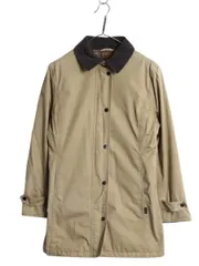【お得なクーポン配布中!】 バブアー ハーフ コート レディース L 程 Barbour 中綿 キルティング ジャケット ジャンパー 3ワラント ノンオイルド フルジップ ベージュのサムネイル