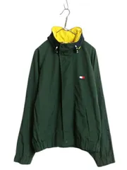 【お得なクーポン配布中!】 90s トミーヒルフィガー ナイロン セーリング ジャケット メンズ M 古着 オールド ブルゾン フルジップ ウインドブレーカー 収納 フード 緑