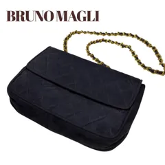 BRUNO MAGLI ブルーノマリ キルティング チェーンショルダーバッグ スエード ダークネイビー系のサムネイル