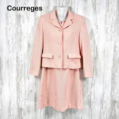 Courreges クレージュ ワッフル テーラードジャケット 半袖 ワンピース セットアップ ピンク セレモニー ママスーツ