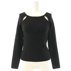 スナイデル SNIDEL 25SS コールドショルダーニット F ブラック 黒 ラウンドネック リブニット