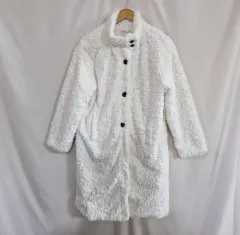 白 フリース ロング コート
