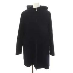ユナイテッドアローズ UNITED ARROWS ダブルジップ フーデッドコート ミドル丈 アウター ウール 38 紺 ネイビー /MI ■OS