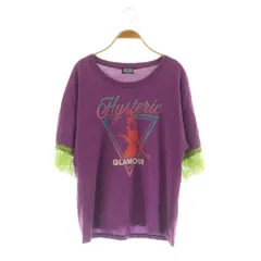 ヒステリックグラマー HYSTERIC GLAMOUR TRIANGLE FRAME レース切替 Tシャツ 五分袖 F パープル /MY ■OSのサムネイル