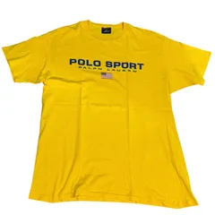 USA製 90s POLO SPORT S/S TEE XL イエロー ポロスポーツ 半袖Tシャツ 定番ロゴ Ralph Lauren ラルフローレン 古着