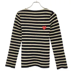 PLAY COMME des GARCONS プレイコムデギャルソン 2009 ウールボーダーニットセーター AZ-N025 ネイビー×アイボリー系 XSのサムネイル