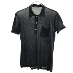 HELMUT LANG ヘルムート ラング 1990's ショートスリーブシアーポロシャツ  ブラック Sのサムネイル