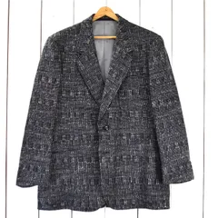 ドーメル DORMEUIL 2つボタン シングル ツイード ジャケット L ダークネイビーベース 袖口3つ釦 秋冬対応 Takanashi / 6TB007 【送料無料】【中古】【メンズビジネス】202602のサムネイル