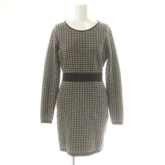 リゼクシー RESEXXY 23SS ツイード調ミニニットワンピース 長袖 F 黒 オフホワイト /NR ■OS