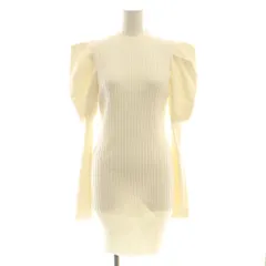 リエンダ rienda 23AW ギャザーポイントワイドRIBKnit OP ワンピース ミニ 長袖 F 白 ホワイト /AT ■OS