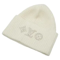 ルイ ヴィトン LV ヘッドライン ニットキャップ ニット帽 ビーニー サイズ：S M77873 ブロン ホワイト ウール レディース LOUIS VUITTON【228-61336】のサムネイル