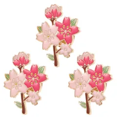 【新着商品】おしゃれ 和風 ピンバッジ エナメル 上品 飾り 可愛い 花 サクラ 胸飾り 入学式 3個セット 卒業式 卒園式 ブローチ 入園式 フォーマル 桜 セレモニー アクセサリー CALLARON 誕生日 プレゼント