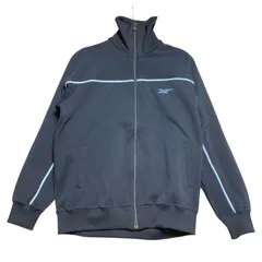 80s-90s asics アシックス 配色ライン トラックジャケット ジャージ メンズM相当 古着 ヴィンテージ ネイビー ブルー【ジャージ・トラックジャケット】/ IA164