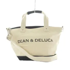 ディーンアンドデルーカ DEAN&DELUCA ハンドバッグ ショルダーバッグ 2way キャンバス 白 ホワイト 黒 ブラック ロゴプリント /RI ■OSのサムネイル