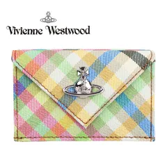 ヴィヴィアンウエスウッド Vivienne Westwood 財布 三つ折り ミニ財布 小銭入れ付き エンベロープ 折財布 オーブ ヘザープレイド チェック柄 5115002EW
