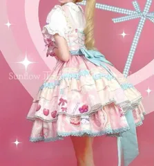 【送料無料】コスプレ衣装 クリームシュガロリータドレjs甘ロリ可愛ロリィリボピンク CCJS1202P493