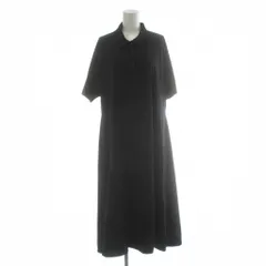 ユニクロ UNIQLO セオリー Theory ワンピース XXL 黒 ブラック 無地 ポロカラー 半袖 ロング丈 /PP ■GY61