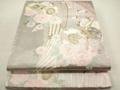 平和屋着物●極上　西陣織　天平初年創始の京の老舗　洛陽織物　六通柄袋帯　手つむぎ真綿　本焼箔　正倉院花文　金銀糸　逸品 DZAB1829kh6 平和屋着物○極上 西陣織 天平初年創始の京の老舗 洛陽織物 六通柄袋帯