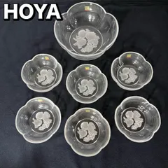 【未使用保管品】HOYA CRYSTAL ガラス ボウル 小鉢 ガラス食器 セット ホーヤ アートエングレービング フルーツ ※やや訳あり