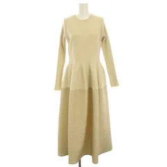 カデュネ CADUNE タグ付き ニットドッキングワンピース マキシ ロング 長袖 36 ベージュ 73168890 /HN