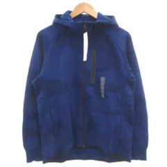 ユニクロ UNIQLO タグ付き 19SS ドライストレッチスウェットパーカ ジップアップ フード L カモフラージュ柄 紺 ネイビー 341-416718 /GV