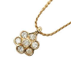 Christian Dior ディオール ネックレス フラワー ラインストーン