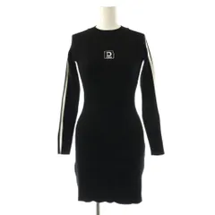 ダーリッチ Darich 23AW ダブルラインニットミニワンピース リブ F-L ブラック ホワイト /ES ■OS