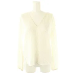 セオリー Theory 総レースカットソー 長袖 シアー P 白 ホワイト /AT ■OS