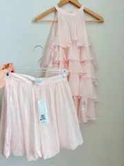 アップデート /ラベルルブラン 在庫整理 /イベールスカート ロング/ウールグレー スカート/シエルブルー ワンピース