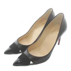 クリスチャンルブタン Christian louboutin パンプス レザー スエード エナメル 切り替え ポインテッドトゥ ハイヒール 36 23㎝ 黒 ブラック /XZ ■GY19