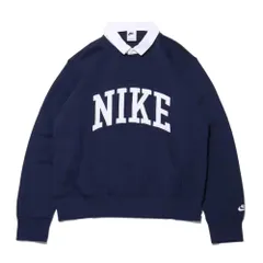 ナイキ クラブ フリース ロングスリーブ ポロ スウェットシャツ NIKE FN3113-410 ミッドナイトネイビー/ホワイト 長袖 ポロシャツ ヘンリーネック ロゴ カジュアル 普段着 スポーツウェア  [410：ミッドナイトネイビー/ホワイト] [XL]