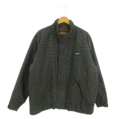 エーグル AIGLE アウトドアウエア 中綿ジャケット M 黒 ブラック チェック柄 スタンドカラー 長袖 8504-84415 /AO1 ■GY61
